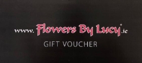 Gift voucher with flowers by Lucy logo