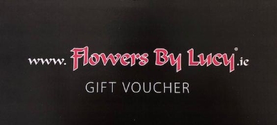 Gift voucher with flowers by Lucy logo