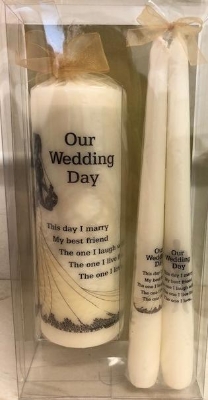 Wedding Candles Bride and Groom Gold