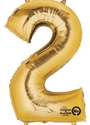 Number 2 Gold Balloon