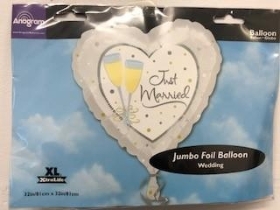 large heart shaped Just Married Balloon