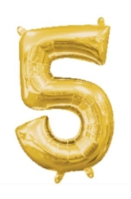 Number 5 Gold Balloon