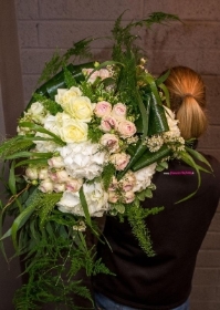 A selection of garden type varieties in shades of whites and greens