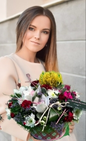 Stunning floral art in a black container,mums favorite!